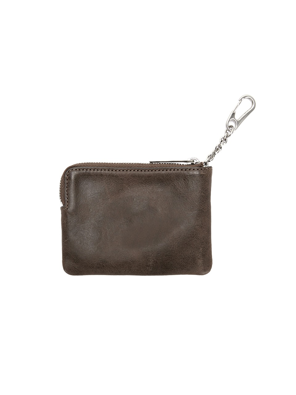 HEART ZIPPER WALLET_washed brown pull-up